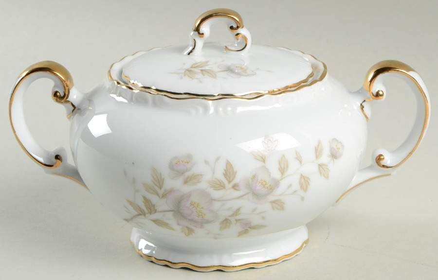 Wild Rose Sugar Bowl & Lid by Gold China-1