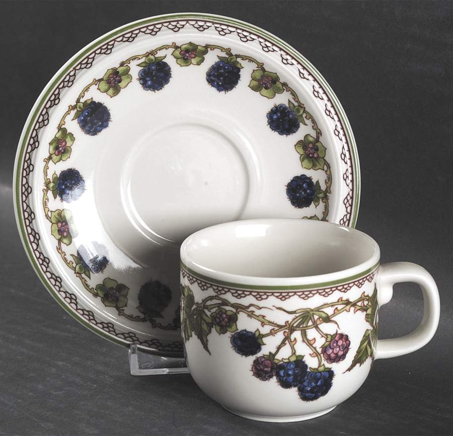 Brombeere Flat Cup & Saucer Set by Goebel-1