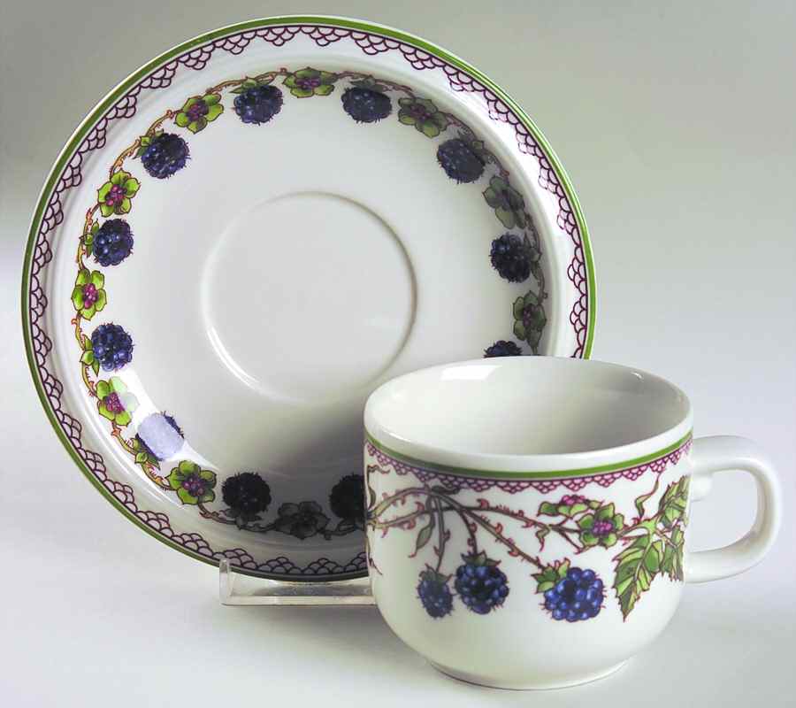 Brombeere Flat Cup & Saucer Set by Goebel-1