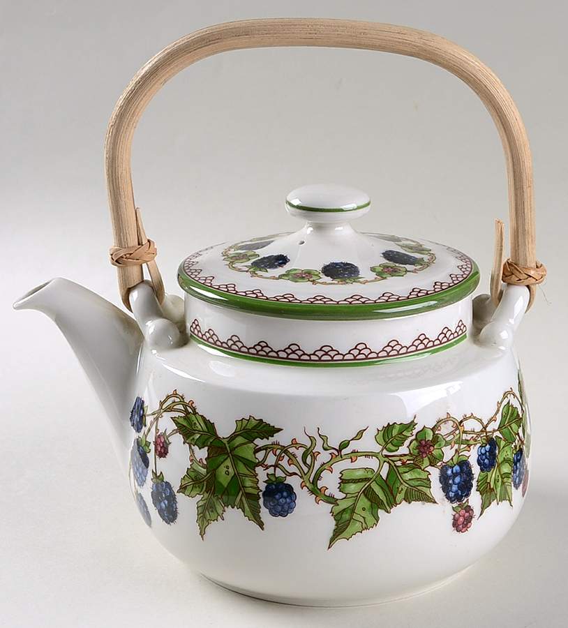 Brombeere Teapot & Lid with Removable Top Handle by Goebel-1