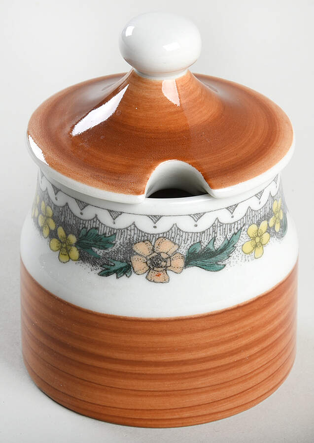 Burgund Mustard Jar & Lid by Goebel-1