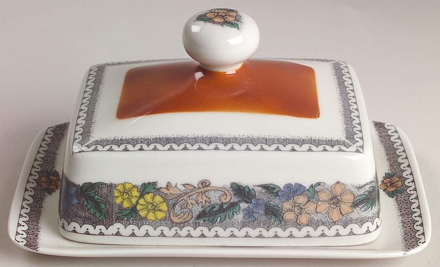 Burgund Rectangular Covered Butter by Goebel-1