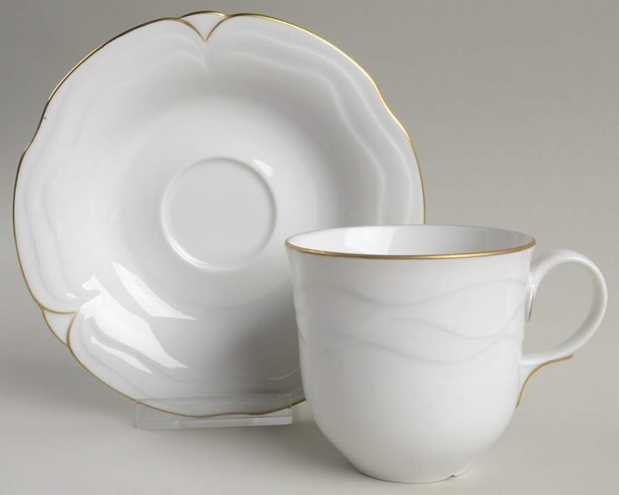 Gala (Gold Trim) Flat Cup & Saucer Set by Goebel-1