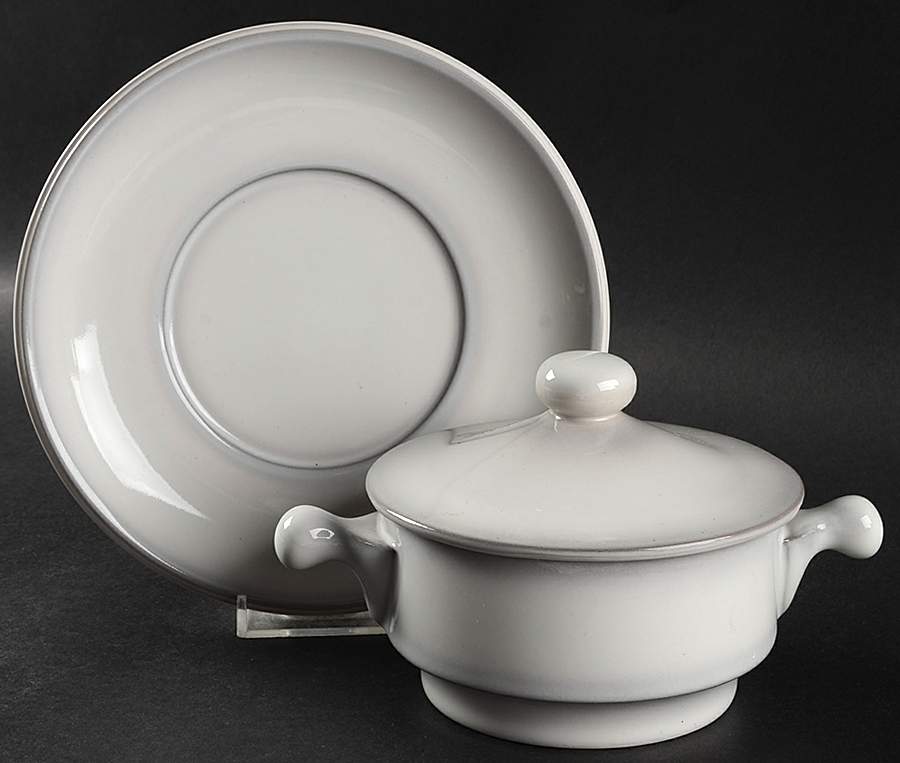 Lorraine Cream Soup Bowl & Saucer Set with Lid by Goebel-1