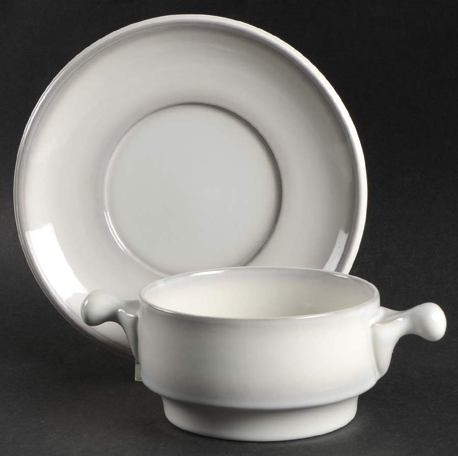 Lorraine Flat Cream Soup Bowl & Saucer Set by Goebel-1