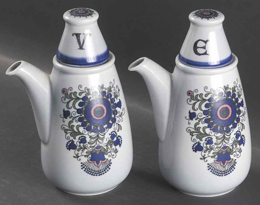 Mazurka Vinegar and Oil Set with "V" and "O" Stoppers by Goebel-1