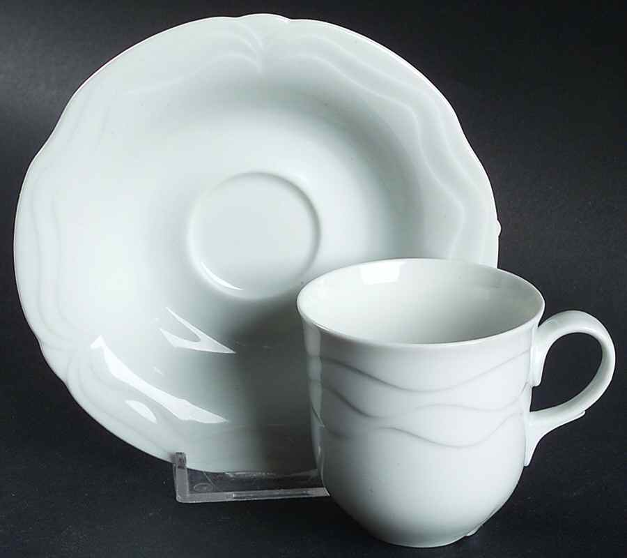 Plaza White Flat Demitasse Cup & Saucer Set by Goebel-1