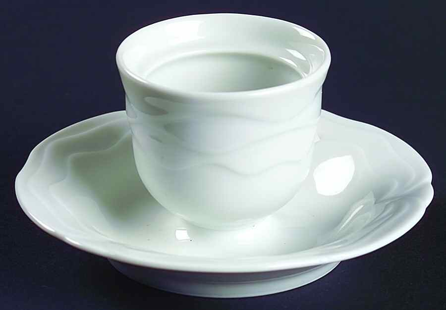 Plaza White Egg Cup with Attached Underplate by Goebel-1