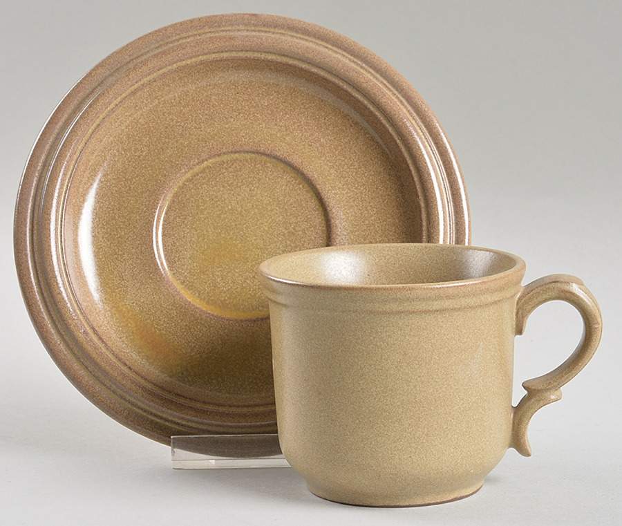 Tyrol Tan Flat Cup & Saucer Set by Goebel-1
