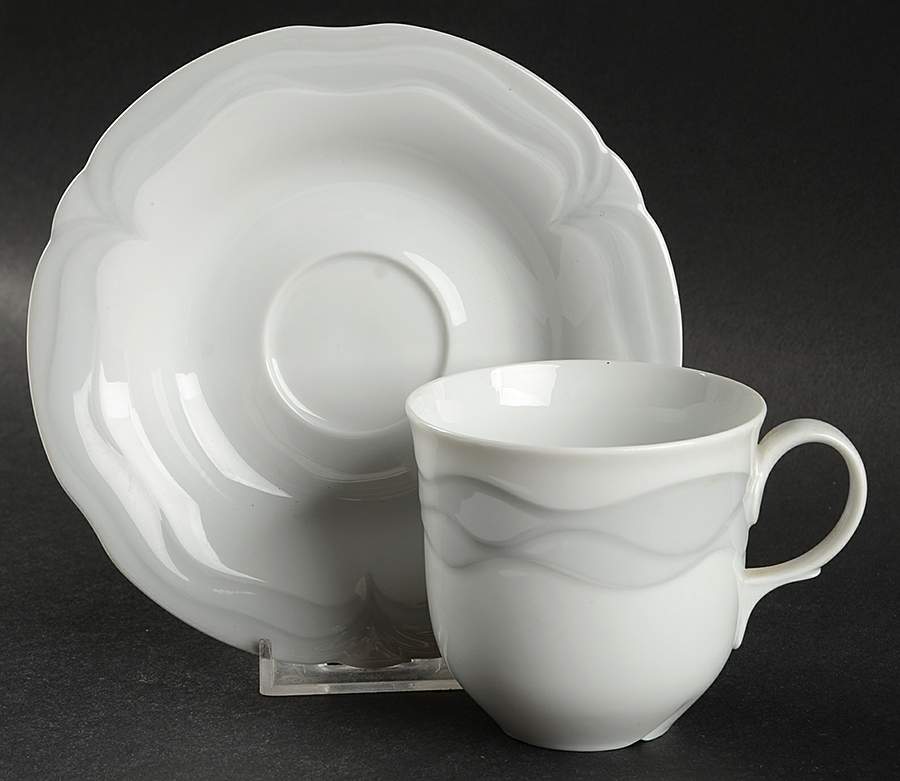 Zamora Gray Flat Cup & Saucer Set by Goebel-1