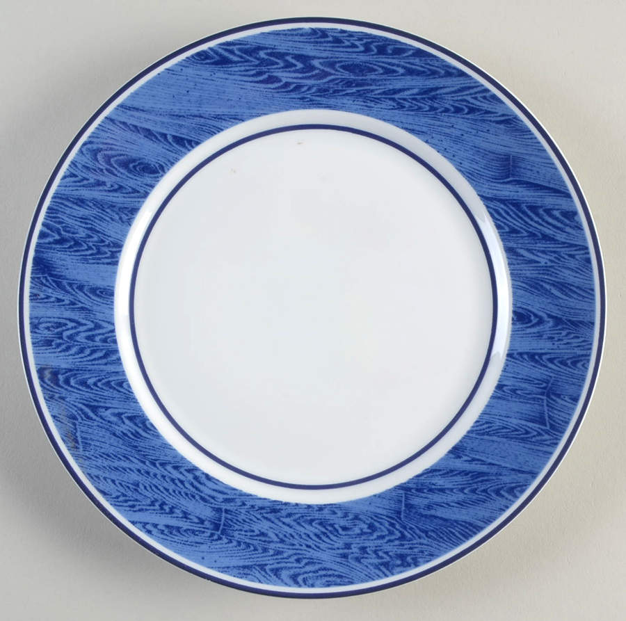 Faux Bois Blue Salad Plate by Bill Goldsmith-1