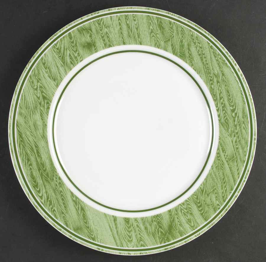 Faux Bois Green Service Plate (Charger) by Bill Goldsmith-1