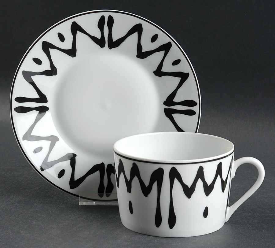 Florida Black Oversized Cup & Saucer Set by Bill Goldsmith-1