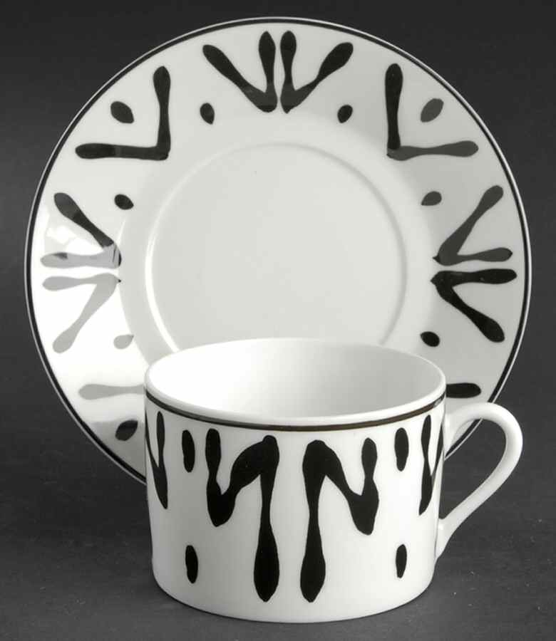 Florida Black Flat Cup & Saucer Set by Bill Goldsmith-1