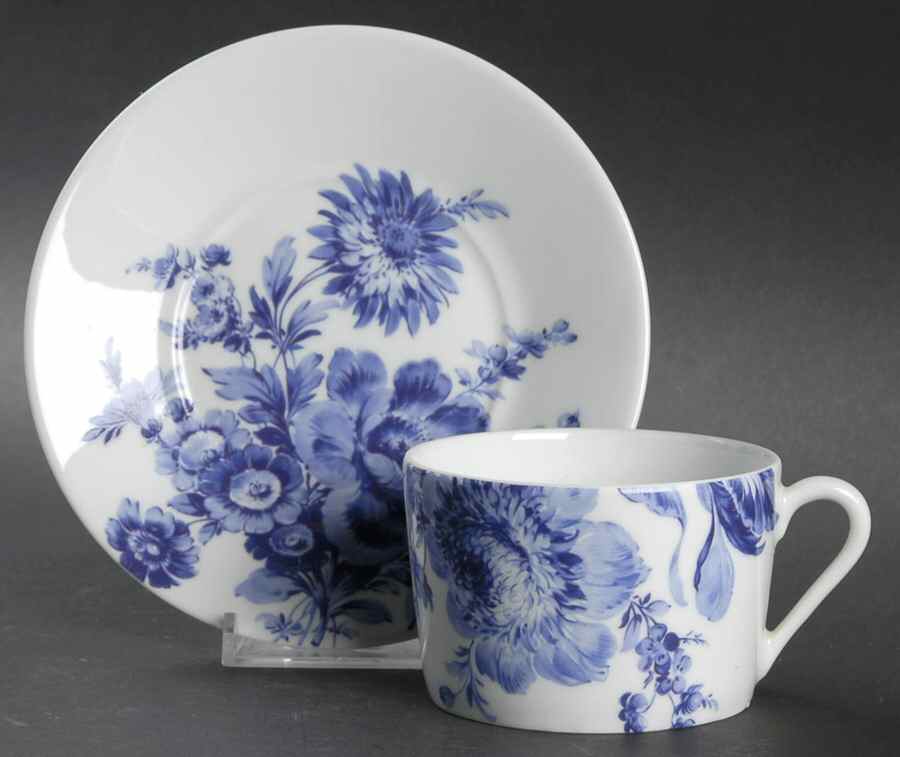Potpourri Blue Flat Cup & Saucer Set by Bill Goldsmith-1