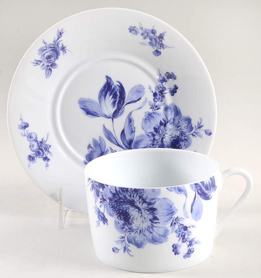 Potpourri Blue Oversized Cup & Saucer Set by Bill Goldsmith-1