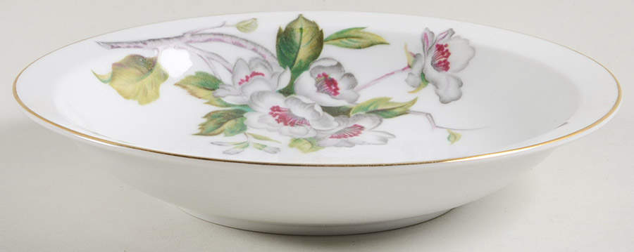 Apple Blossom Rim Soup Bowl by Grace-1