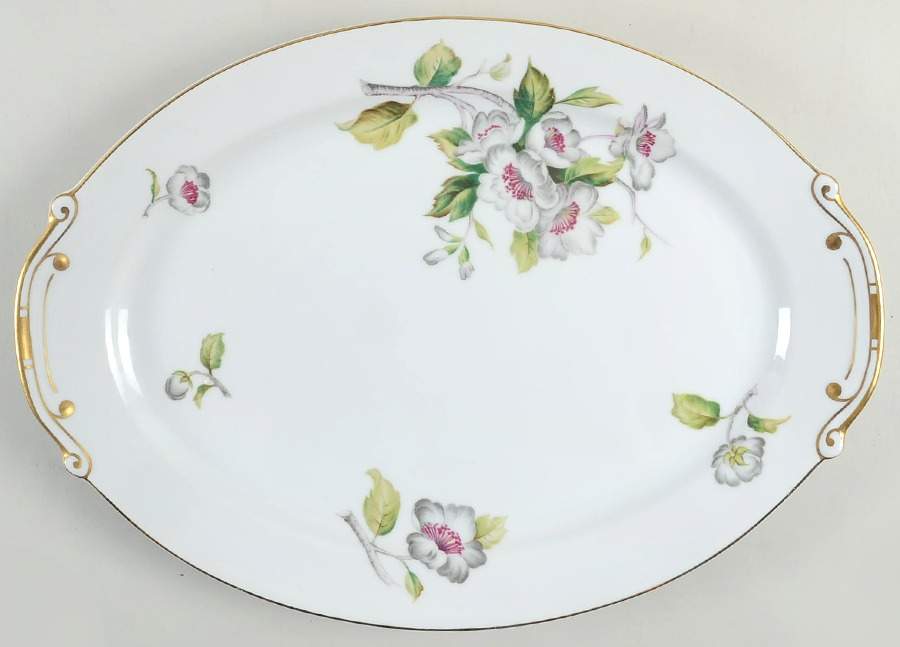Apple Blossom 16" Oval Serving Platter by Grace-1