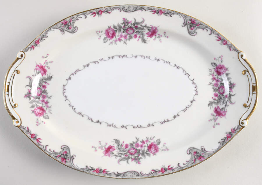 Corsage 15" Oval Serving Platter by Grace-1