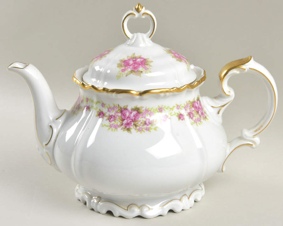 Dresden Rose Teapot & Lid by Grace-1