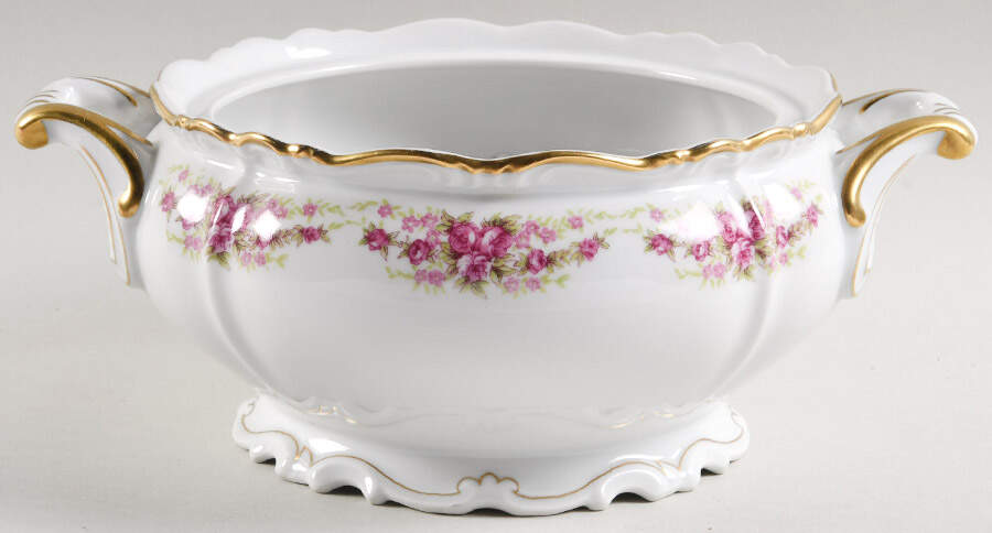 Dresden Rose Round Vegetable No Lid by Grace-1
