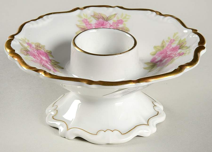 Dresden Rose Single Light Candlestick by Grace-1