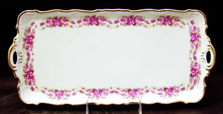 Dresden Rose Large Sandwich Tray by Grace-1
