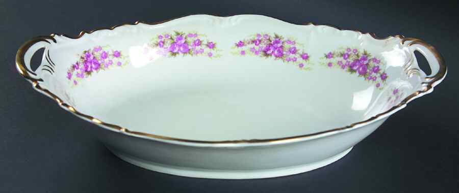 Dresden Rose 12" Oval Vegetable Bowl by Grace-1