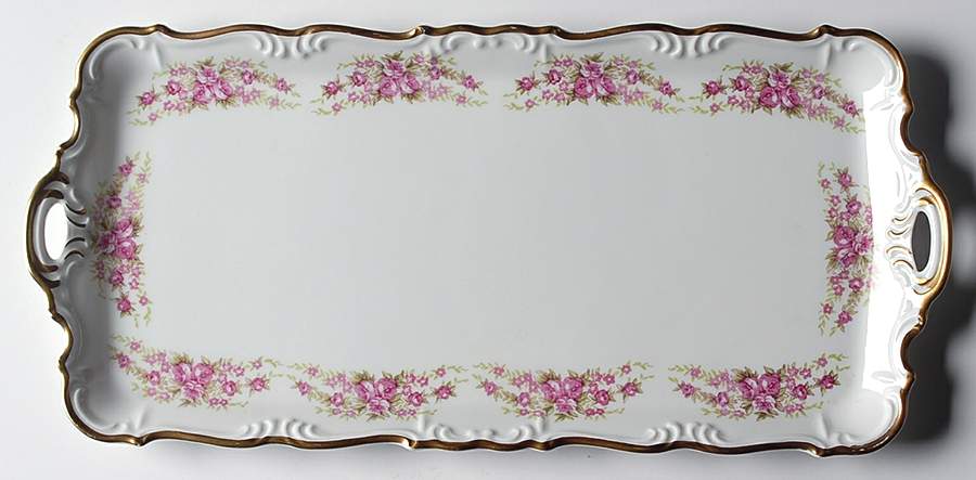 Dresden Rose Large Sandwich Tray by Grace-1