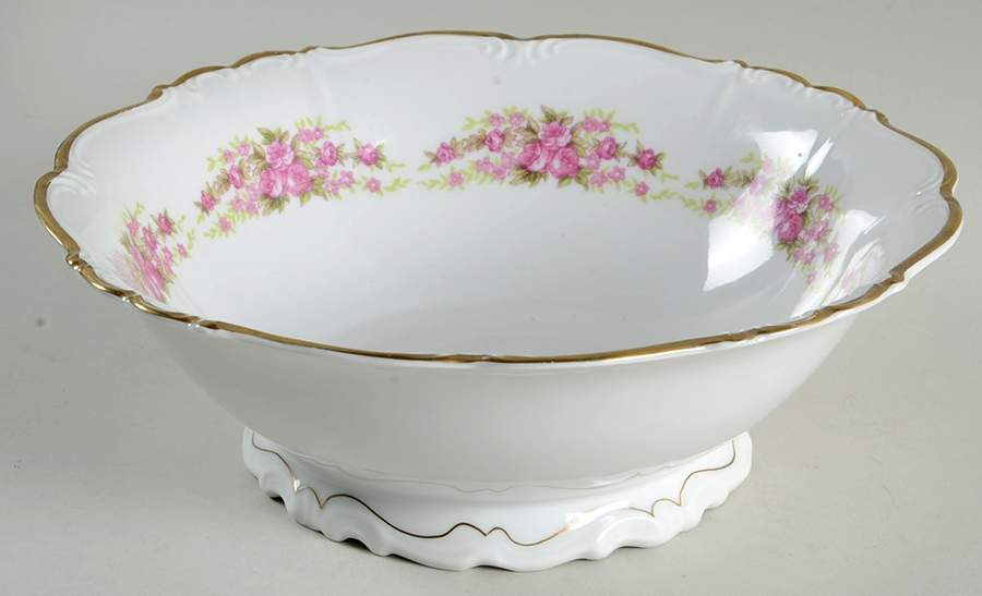Dresden Rose 9" Round Vegetable Bowl by Grace-1