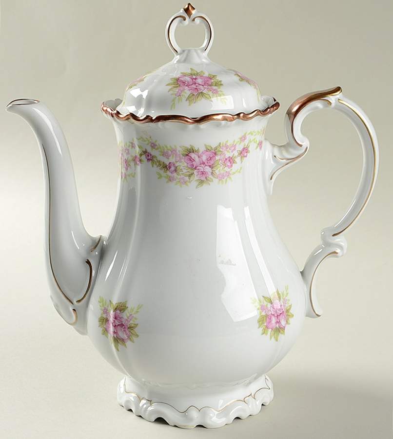 Dresden Rose Mini Coffee Pot & Lid by Grace-1