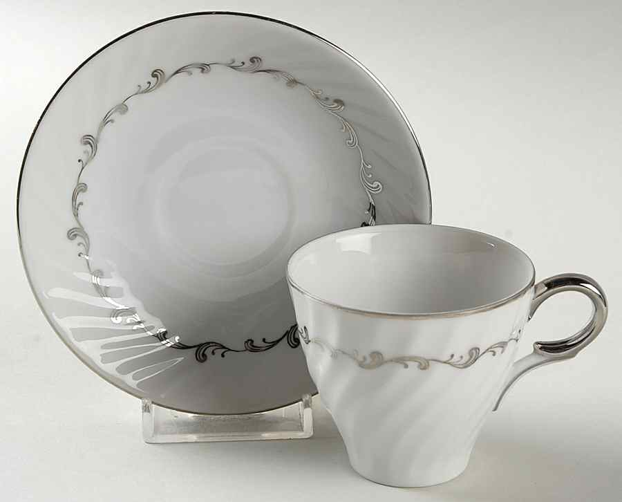 Ebb Tide Flat Demitasse Cup & Saucer Set by Grace-1