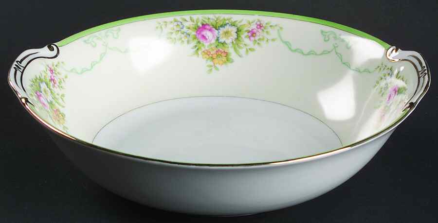 Formal Garden 9" Round Vegetable Bowl by Grace-1
