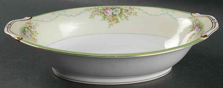 Formal Garden 11" Oval Vegetable Bowl by Grace-1
