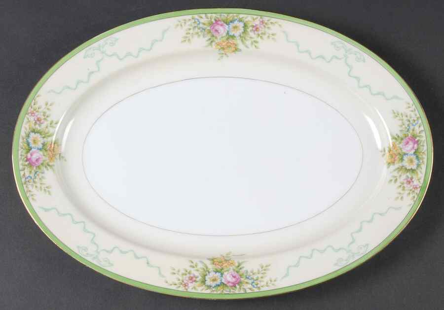 Formal Garden 12" Oval Serving Platter by Grace-1