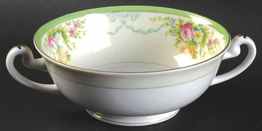Formal Garden Footed Cream Soup Bowl by Grace-1