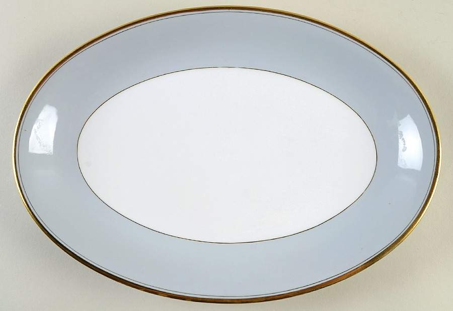 Graymont (Gold Trim) 12" Oval Serving Platter by Grace-1