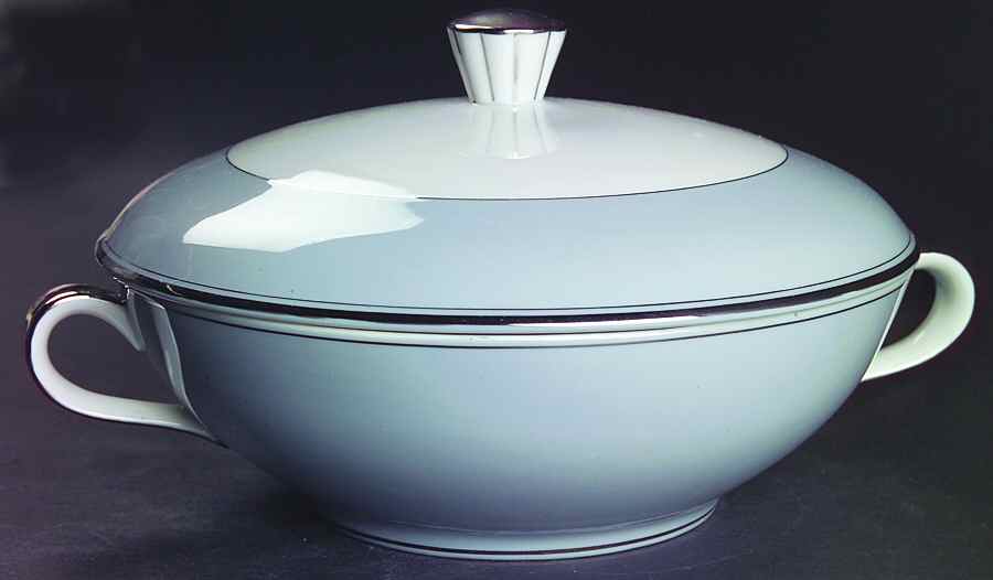 Graymont (Platinum Trim) Round Covered Vegetable by Grace-1