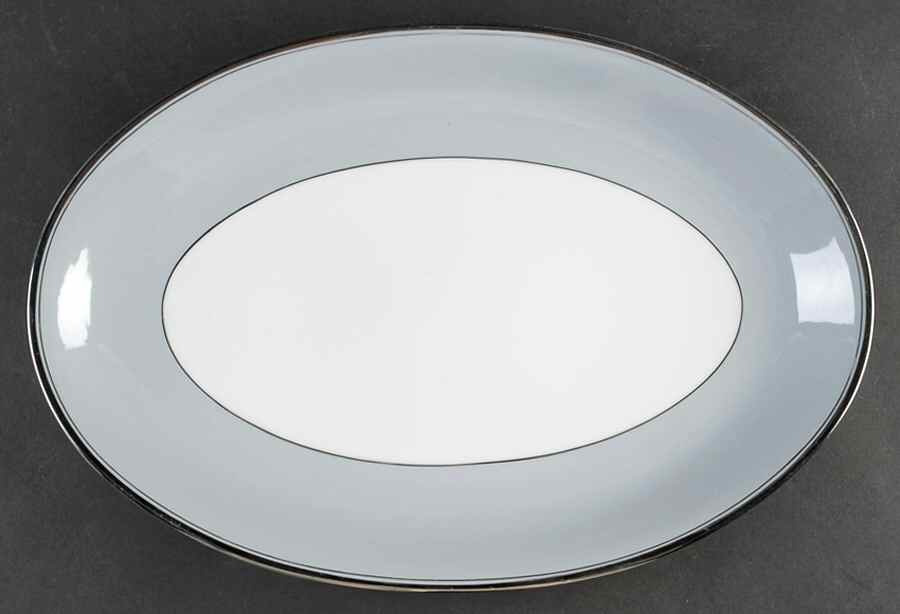 Graymont (Platinum Trim) 16" Oval Serving Platter by Grace-1