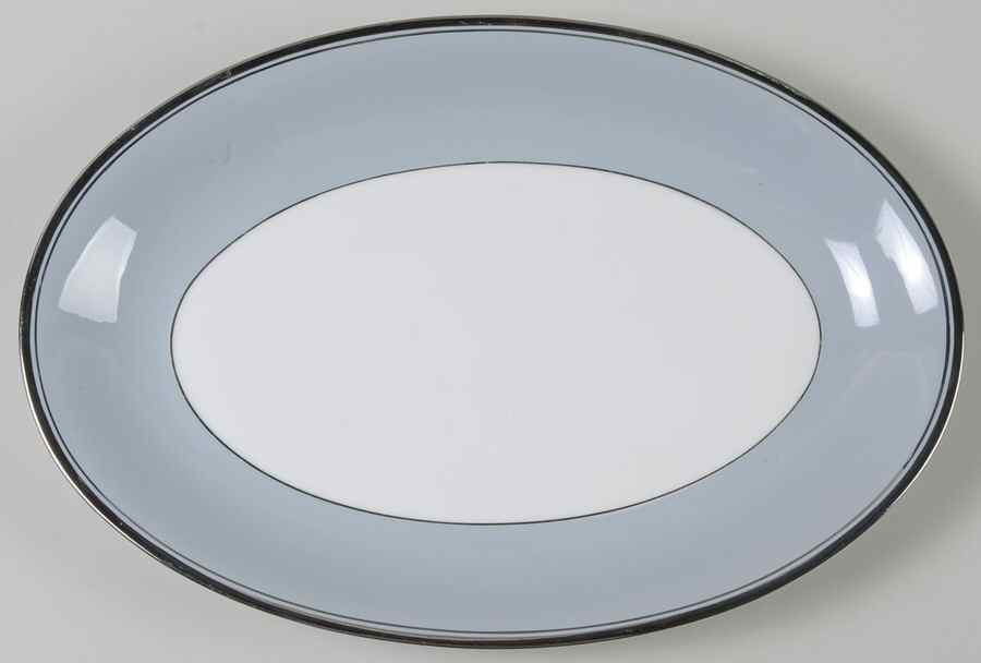Graymont (Platinum Trim) 12" Oval Serving Platter by Grace-1