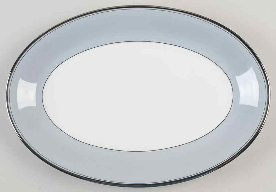 Graymont (Platinum Trim) 14" Oval Serving Platter by Grace-1