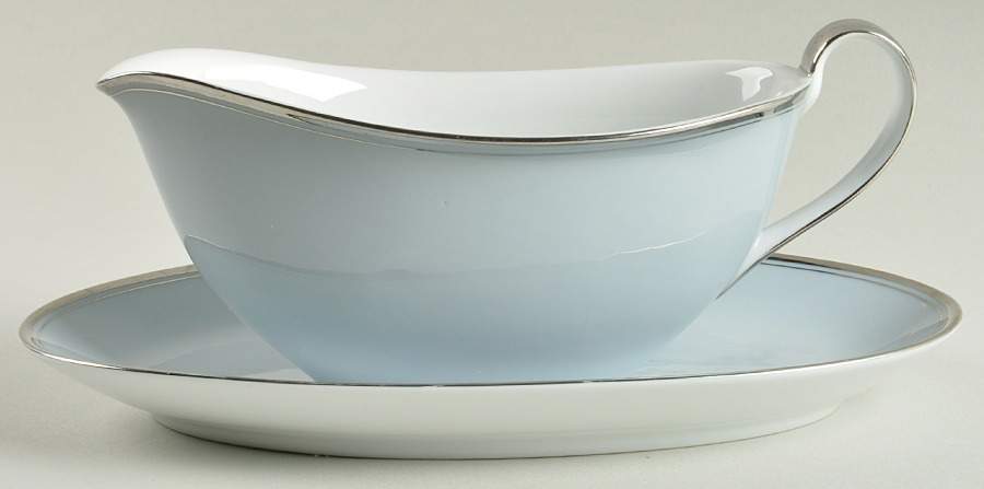 Graymont (Platinum Trim) Gravy Boat & Underplate/Relish by Grace-1