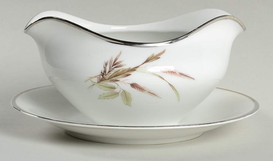 Lady Diana Round Gravy Boat/Attached Underplate by Grace-1