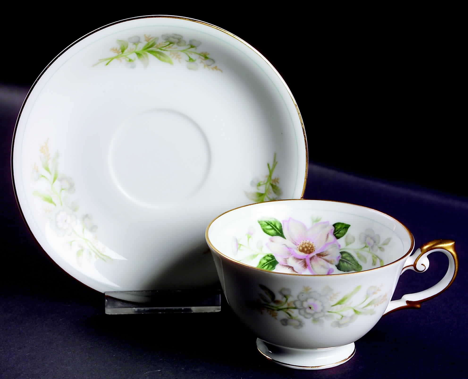 Rochelle Footed Cup & Saucer Set by Grace-1
