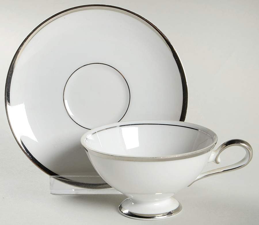 Weddingband Footed Demitasse Cup & Saucer Set by Grace-1