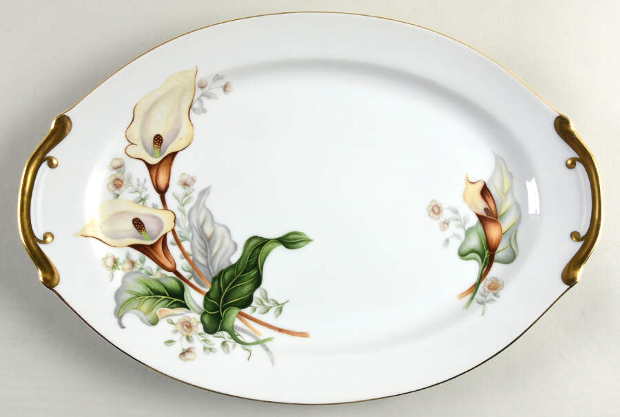 Wood Lily 14" Oval Serving Platter by Grace-1