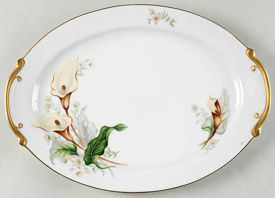 Wood Lily 16" Oval Serving Platter by Grace-1