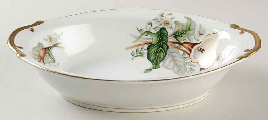 Wood Lily 10" Oval Vegetable Bowl by Grace-1