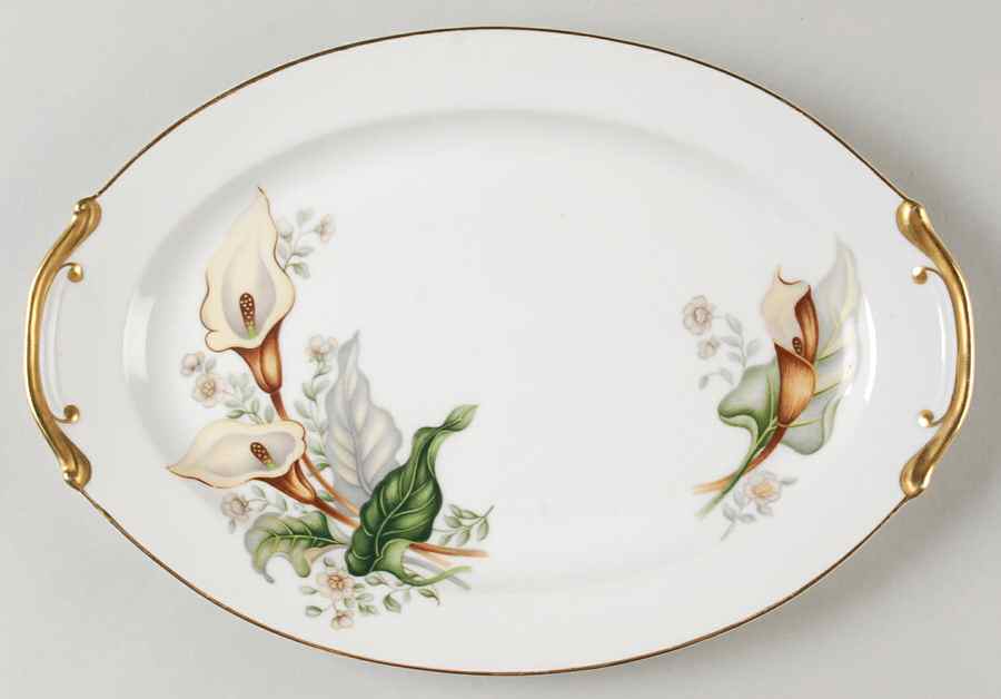 Wood Lily 12" Oval Serving Platter by Grace-1