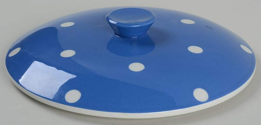 Blue Domino (Blue & White) Lid for Round Vegetable by T G Green (England)-1